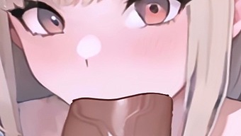 Blonde-Haired Anime Girl Performs An Incredible Oral Sex Scene From First-Person Perspective