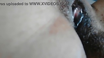 African Beauty'S Moist Vagina On A White Sheet