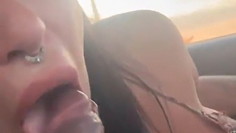 Melissa Lisboa'S Expert Oral Skills Lead To A Cumshot On Her Face While Driving
