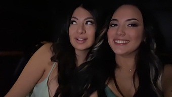 Bisexual Threesome With Latina Beauties And Their Sexy Uber Driver