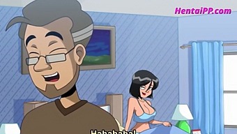 Stepson Gets Assistance From His Busty Mommy In The Form Of A Handjob And Blowjob In This Cartoon.